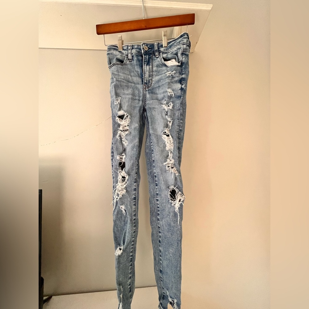 American Eagle High Rise Ripped Jeggings
